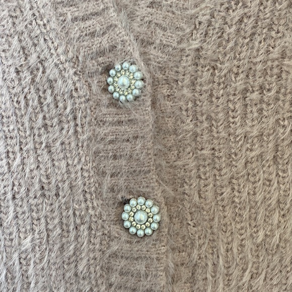 NWT Garage Fuzzy Jewel Button Cardigan in Dreamy Mauve Size XS - Picture 4 of 4